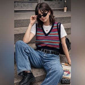 Daniele Fiesoli Italian Merino Wool Fair Isle Sweater Vest – Made in Italy 🇮🇹